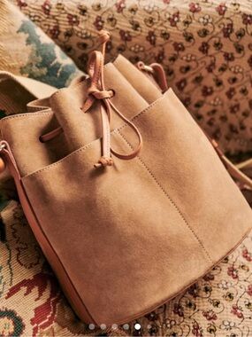 NWOT! Rare! Sezane Liberte Bucket Bag Taupe Suede Bucket Bag